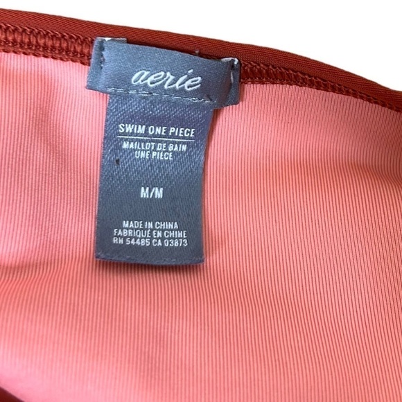 AERIE Rust Orange One Piece Swimsuit With Cut Out Sides - Picture 7 of 8